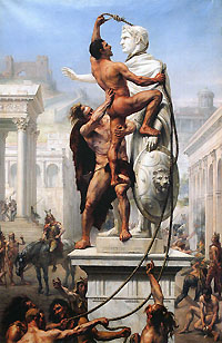 Oeuvre de Joseph-Noël Sylvestre (1890). Prise de Rome par les Wisigoths en 410.
